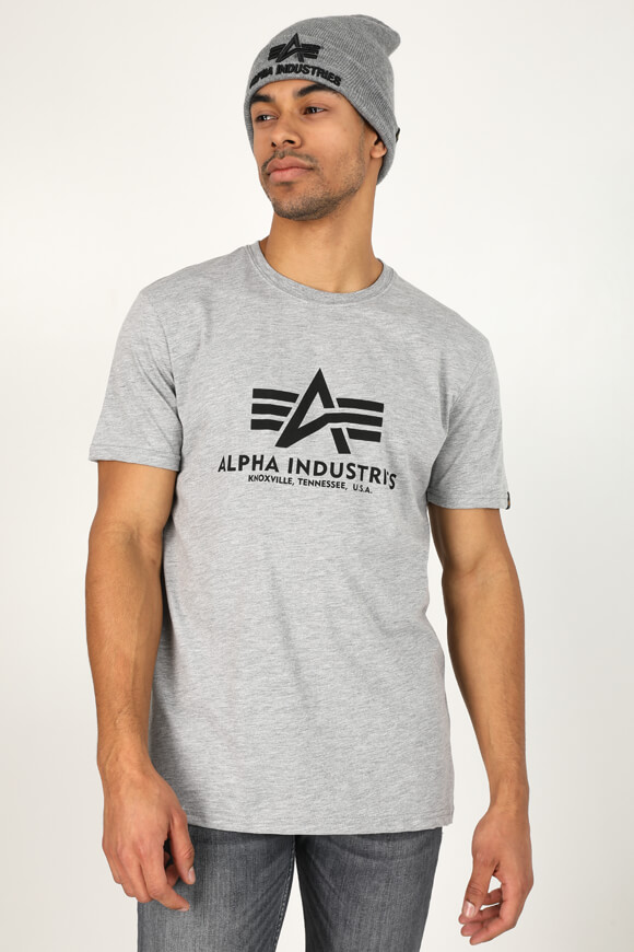 Alpha Industries T-Shirt Hellgrau meliert