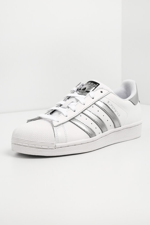 Adidas Originals Superstar Sneaker Weiss + Farbe Silber