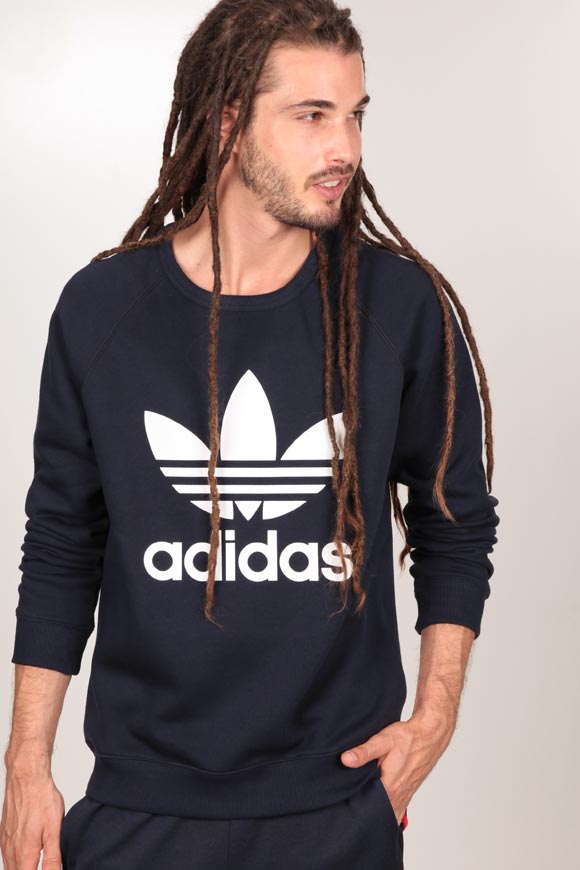 Adidas Originals Sweatshirt Navy Blau + Weiss Adidas Originals Sweatshirt Navy Blau + Weiss