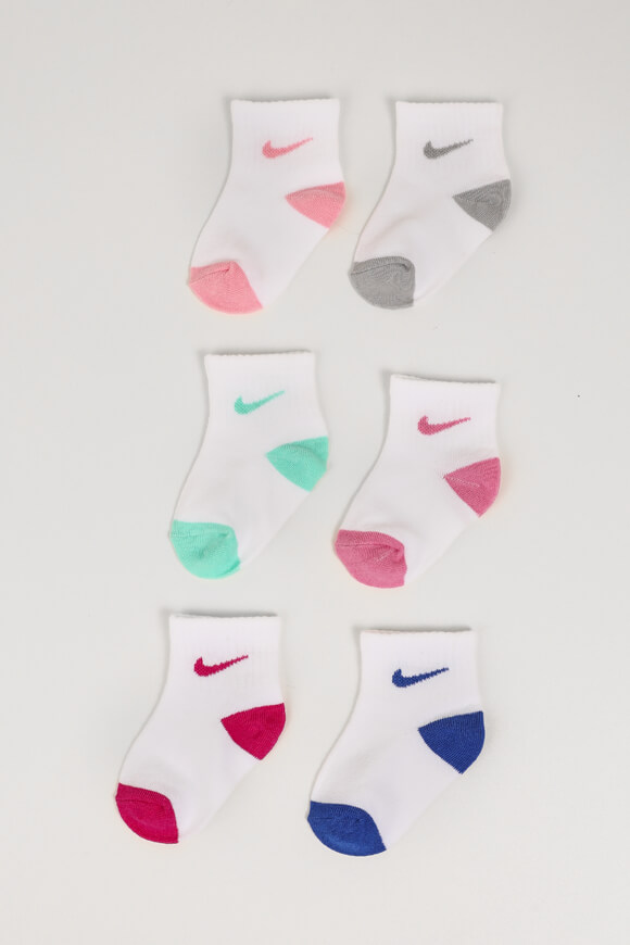 Nike Sechserpack Baby Socken White + Blue + Grey + Pink + Mint