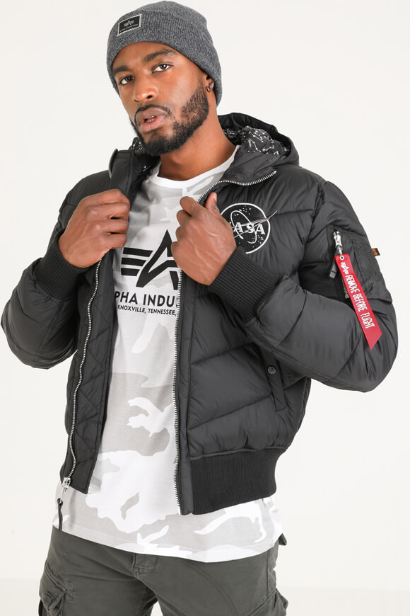 Alpha industries hooded hot sale puffer apollo 11