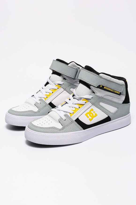 DC Pure High-Top EV Sneaker Weiss + Grau + Gelb