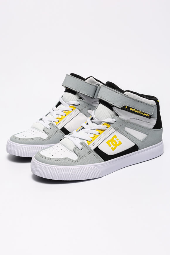 DC Pure High-Top EV Sneaker Weiss + Grau + Gelb DC Pure High-Top EV Sneaker Weiss + Grau + Gelb