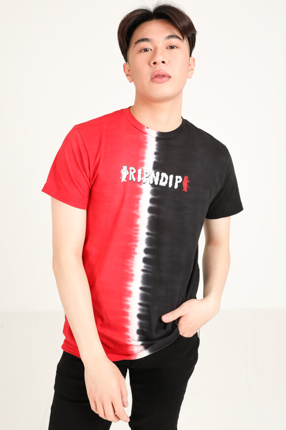 RIP N DIP T-Shirt Red + Black Split Dye RIP N DIP T-Shirt Red + Black Split Dye