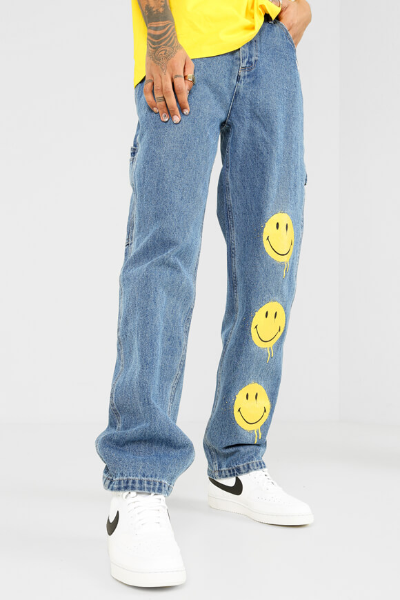 Karl Kani Smiley Small Signature Baggy Jeans Vintage Mid Blue ER9594