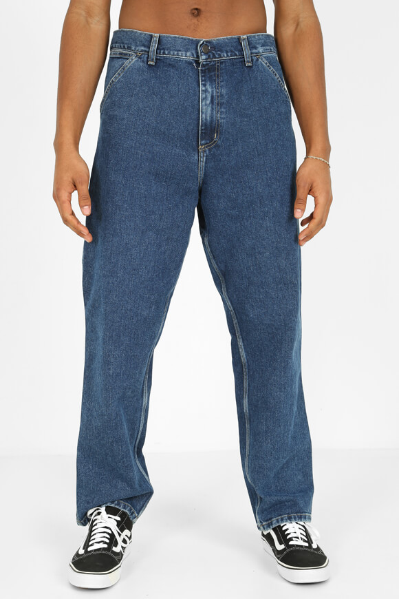 Carhartt WIP Single Knee Relaxed Straight Fit Jeans L32 Blue Stone ER9987 Carhartt WIP Single Knee Relaxed Straight Fit Jeans L32 Blue Stone ER9987