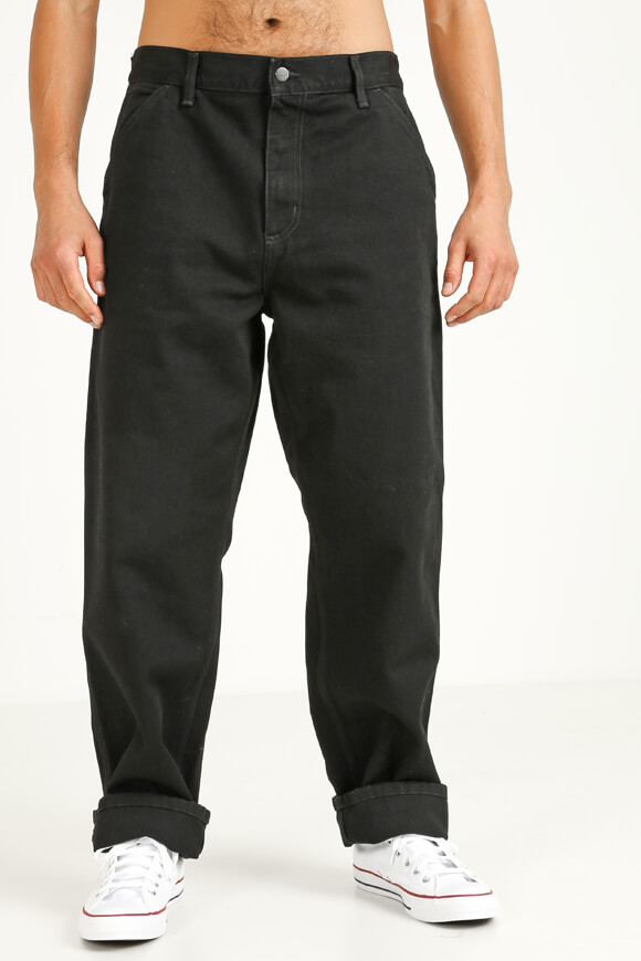 Carhartt WIP Single Knee Relaxed Straight Fit Jeans L32 Schwarz ER9736 Carhartt WIP Single Knee Relaxed Straight Fit Jeans L32 Schwarz ER9736