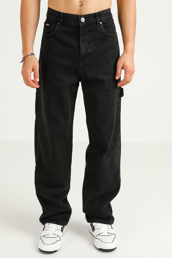 Eightyfive Baggy Jeans with Loop Schwarz Gewaschen