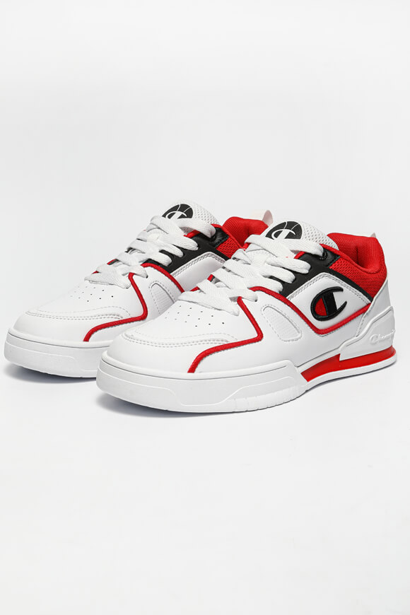 Champion Point Low Sneaker Weiss + Rot + Schwarz
