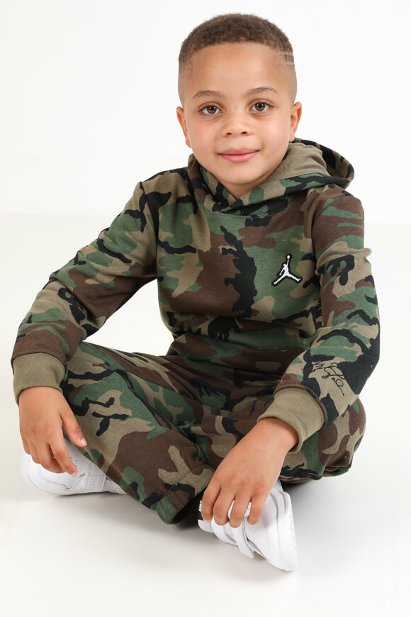 Jordan Kids Kapuzensweatshirt Green + Brown Camo