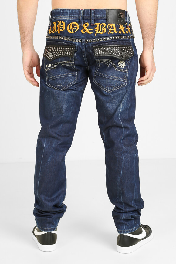 Cipo & Baxx Straight Fit Jeans L32 Dunkelblau