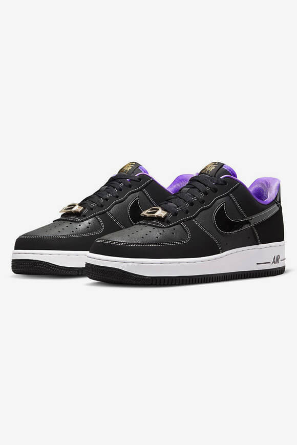Nike Air Force 1 '07 LV8 Sneaker Black + Iron Grey + White + Purple Nike Air Force 1 '07 LV8 Sneaker Black + Iron Grey + White + Purple