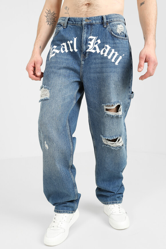 Karl Kani Old English Baggy Jeans Dirty Blue