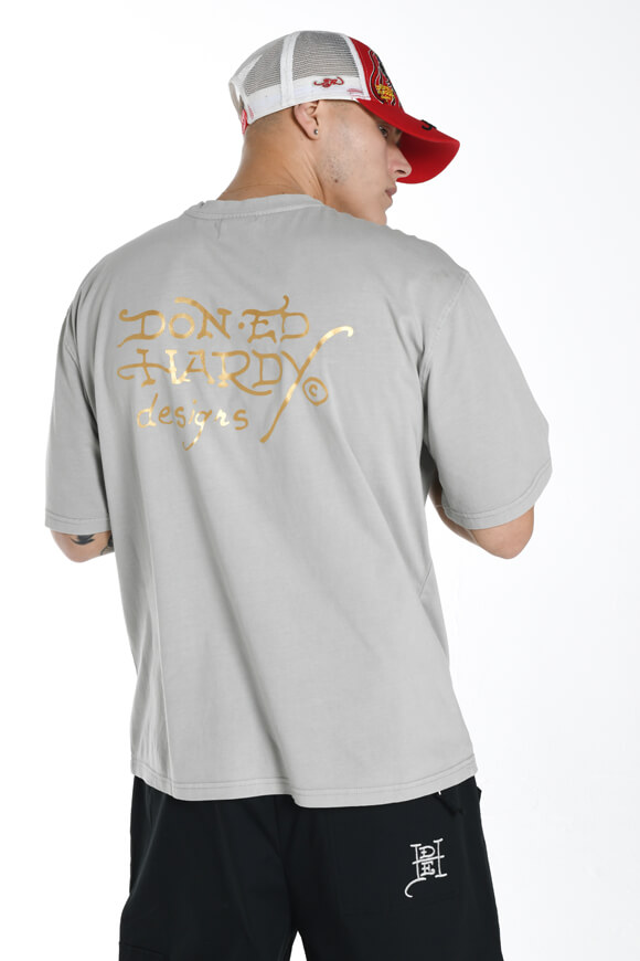 Ed Hardy T-Shirt Gewaschen Grau