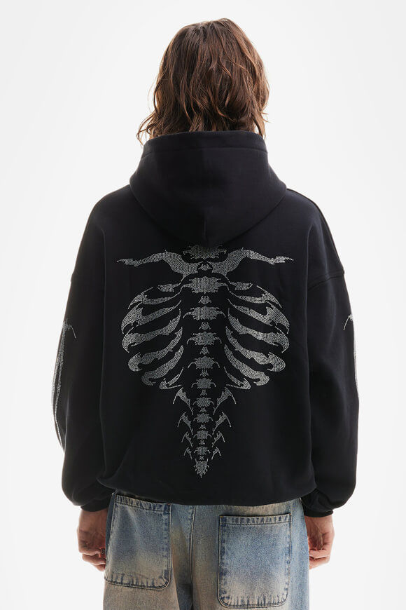 Bild von Ribcage Rhinestone Oversize Kapuzensweatshirt