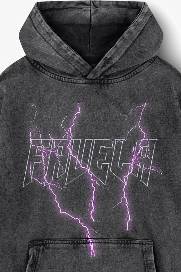 Image sur Lightning Outline sweatshirt ample à capuchon