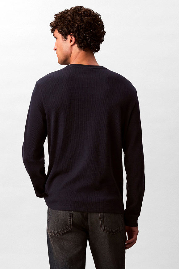 Bild von Langarmshirt mit Waffelstruktur