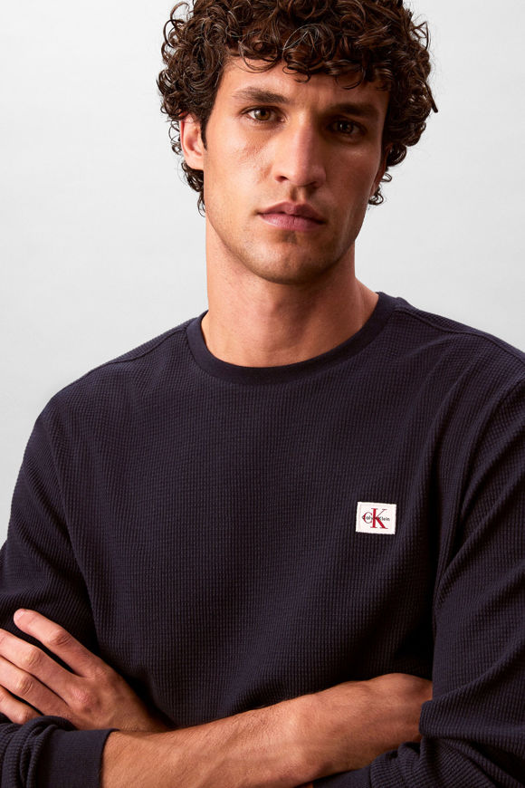 Bild von Langarmshirt mit Waffelstruktur