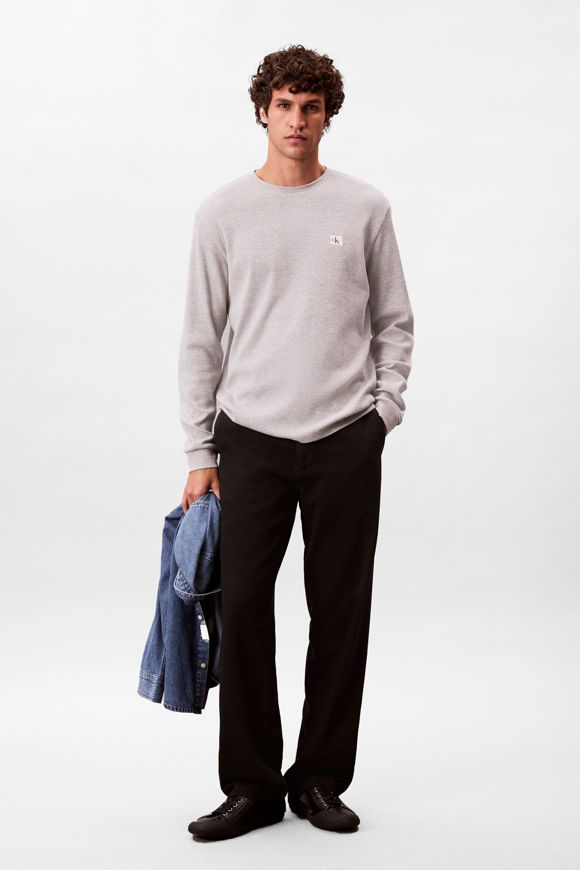 Bild von Langarmshirt mit Waffelstruktur