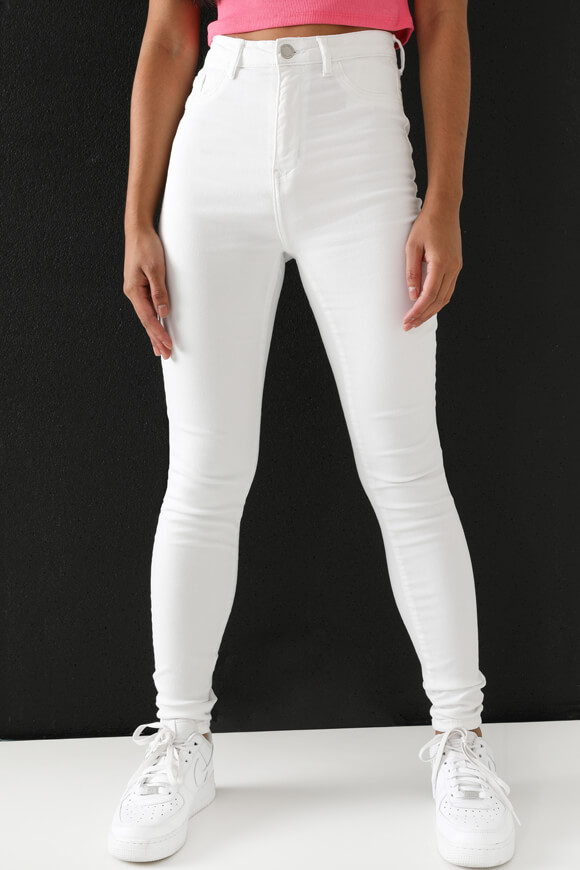 Jean skinny 2025 blanc taille haute