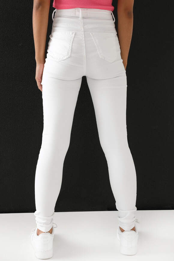 Jean slim outlet taille haute blanc