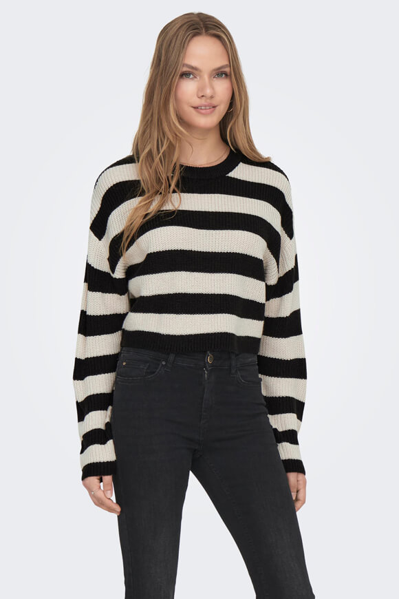 Bild von Gerippter Crop Strickpullover