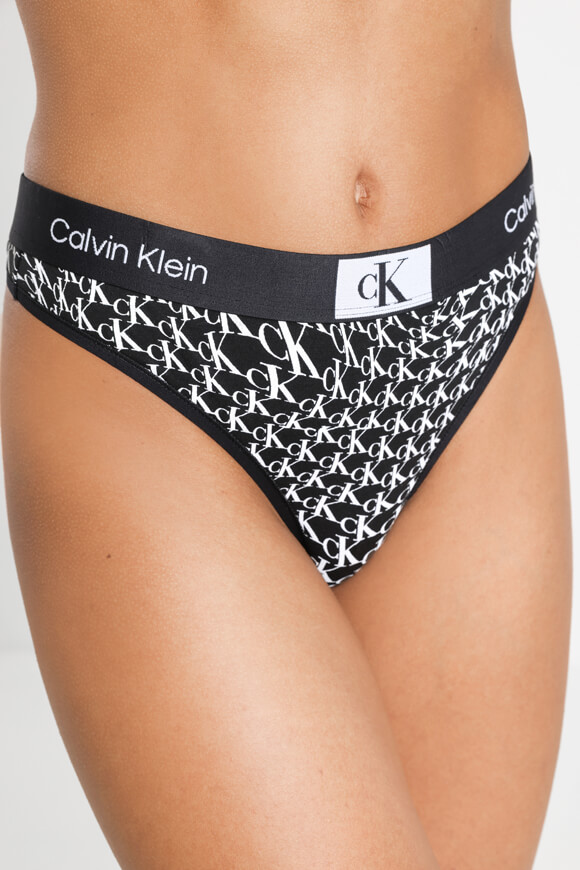 Calvin Klein Underwear String Schwarz + Weiss