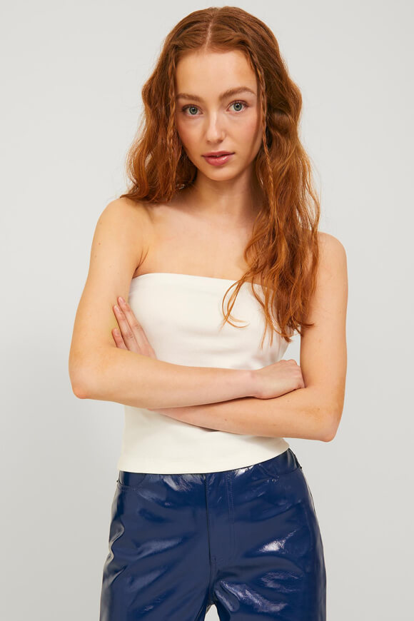 JJXX Geripptes Bandeau Top Cloud Dancer