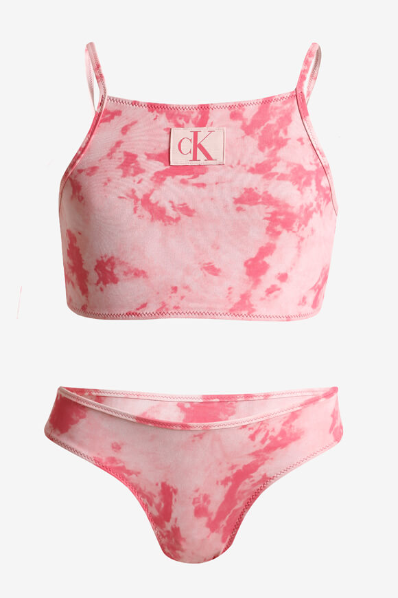 Calvin Klein Swimwear Bralette Bikini Tie Dye Pink