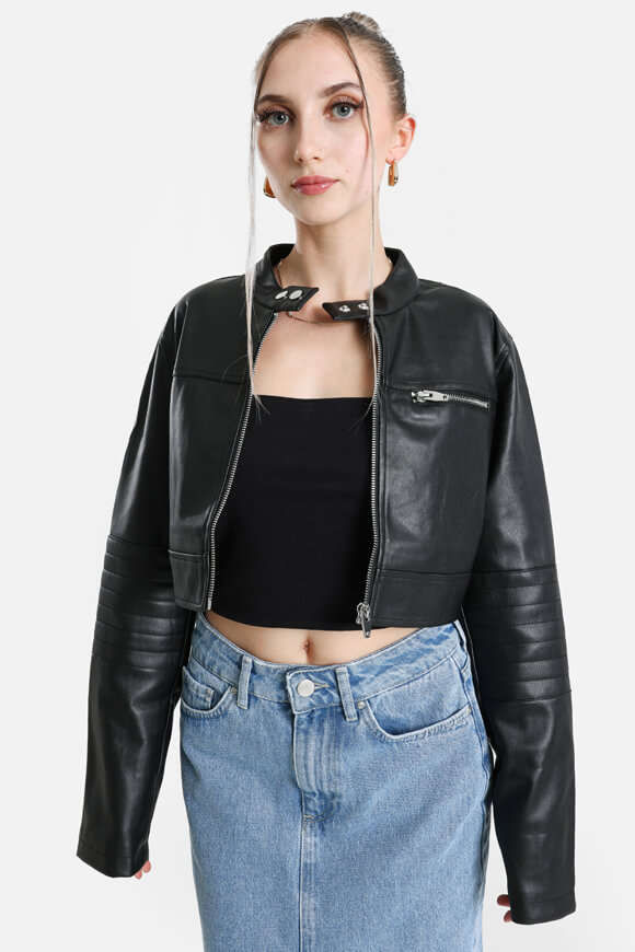 Bild von Crop Kunstlederjacke