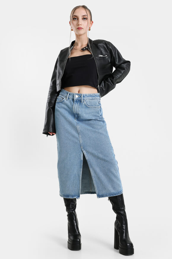 Bild von Crop Kunstlederjacke