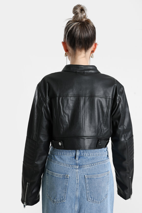 Bild von Crop Kunstlederjacke