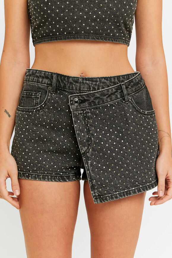 Image sur Short en jean avec strass