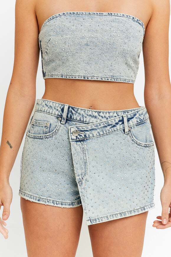 Image sur Short en jean avec strass