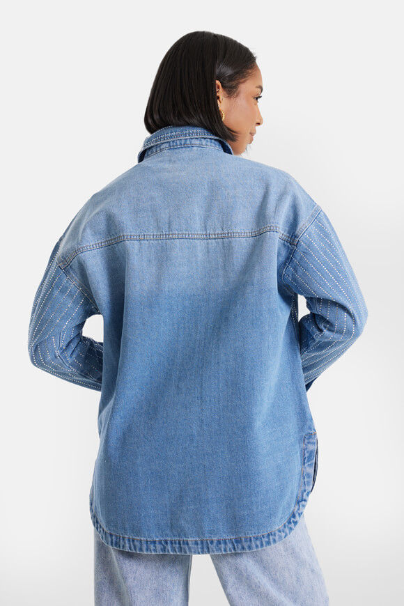 Image sur Chemise en jean avec strass