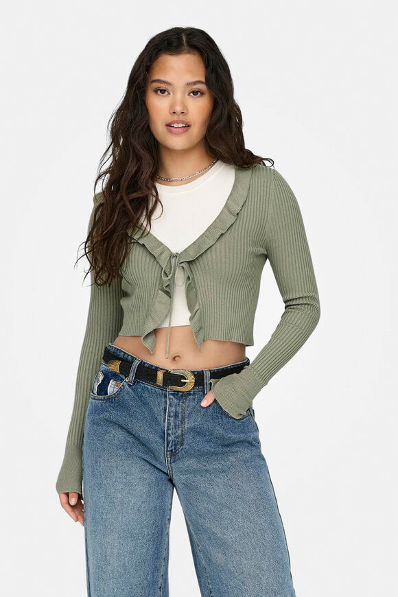 Bild von Mila Gerippter Crop Cardigan