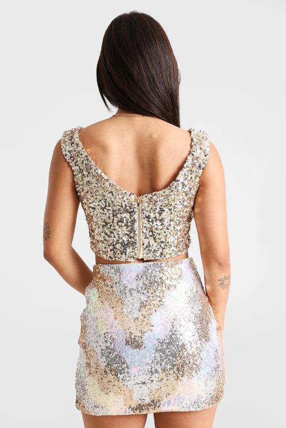 Image sur Top court off shoulder à paillettes