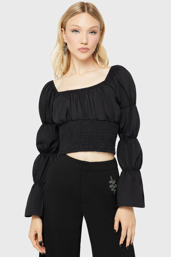 Image sur Basilika Gesmoktes Crop Langarmshirt