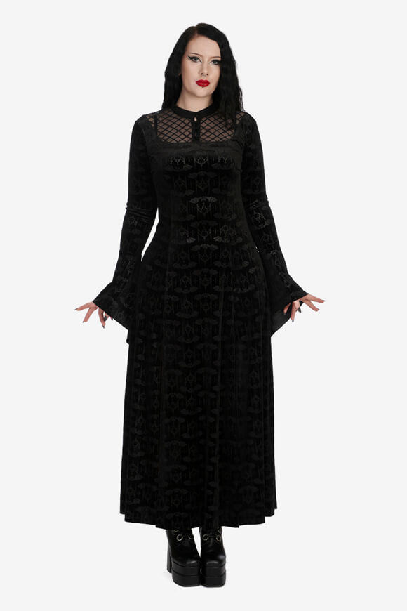 Bild von Hex Gothic Bat Samt Maxikleid