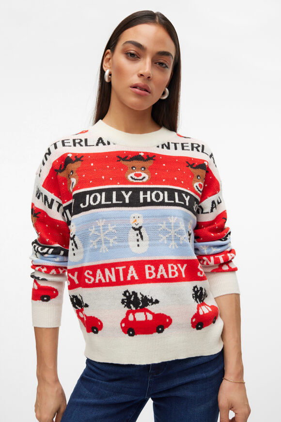 Bild von Holly Jolly Flakes Weihnachtsstrickpullover