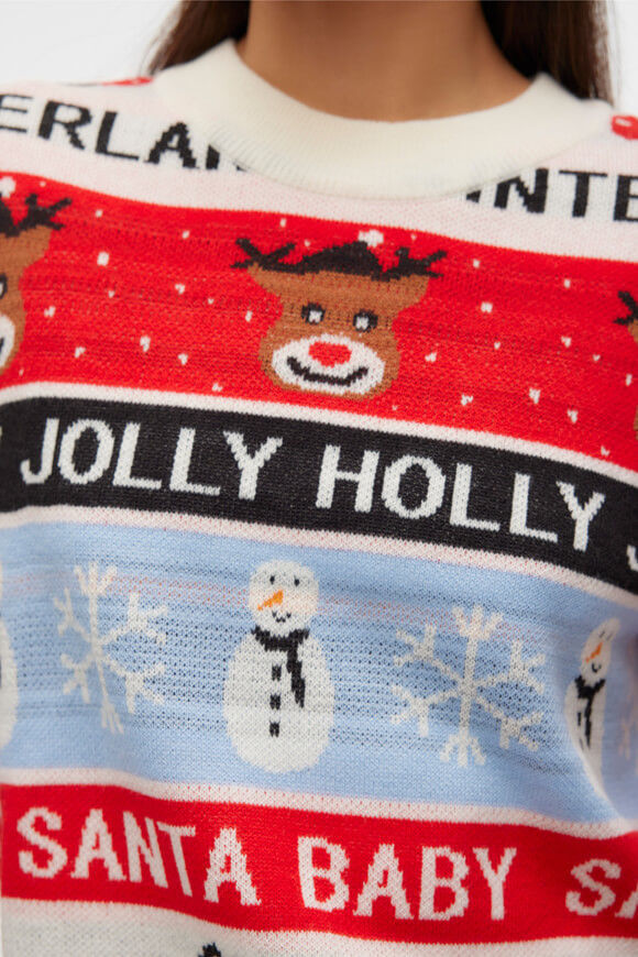 Bild von Holly Jolly Flakes Weihnachtsstrickpullover