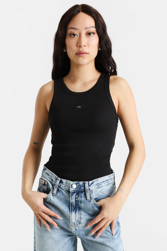 Bild von Woven Label Geripptes Tanktop