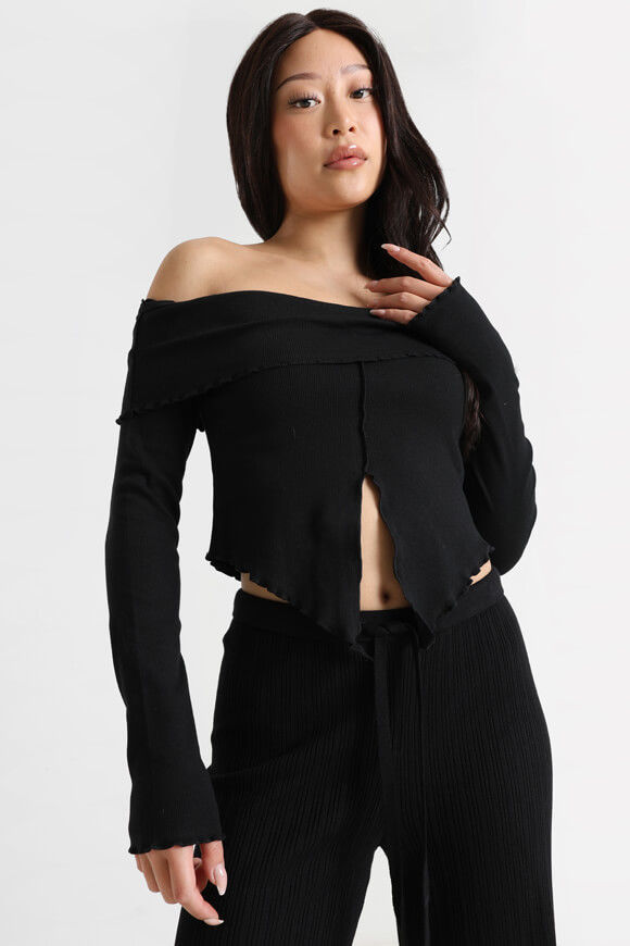 Image sur Shirt court off shoulder manches longues