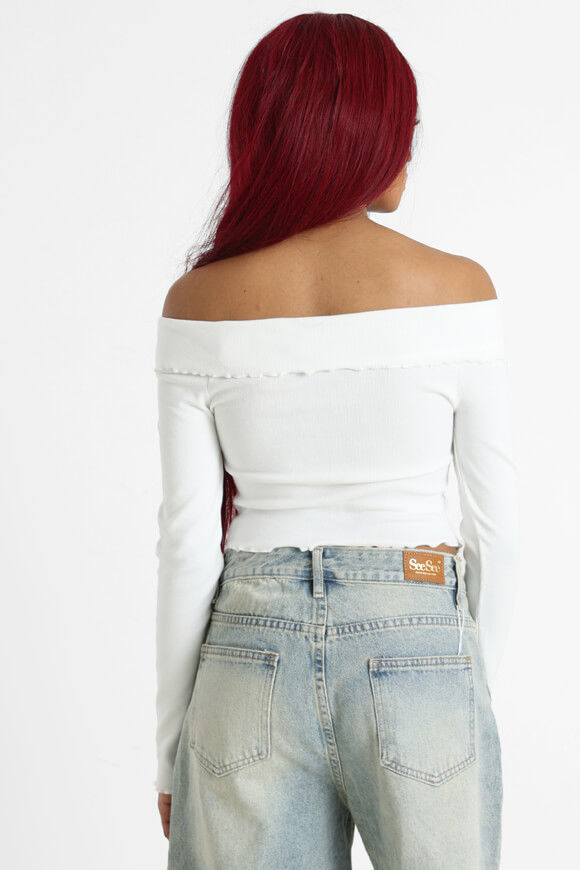 Bild von Off Shoulder Crop Langarmshirt