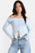 Image de Off Shoulder Crop Langarmshirt