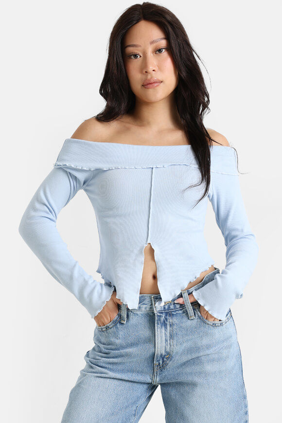 Image sur Off Shoulder Crop Langarmshirt