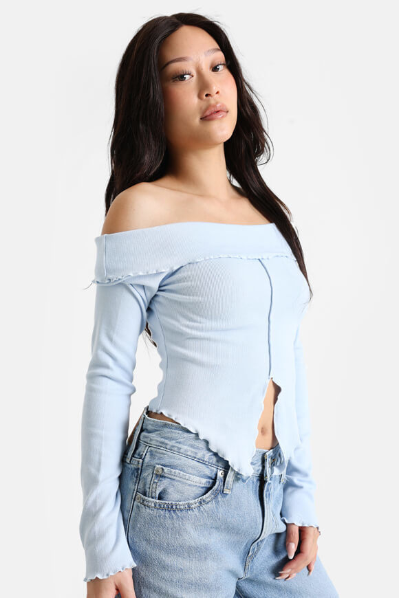 Image sur Off Shoulder Crop Langarmshirt