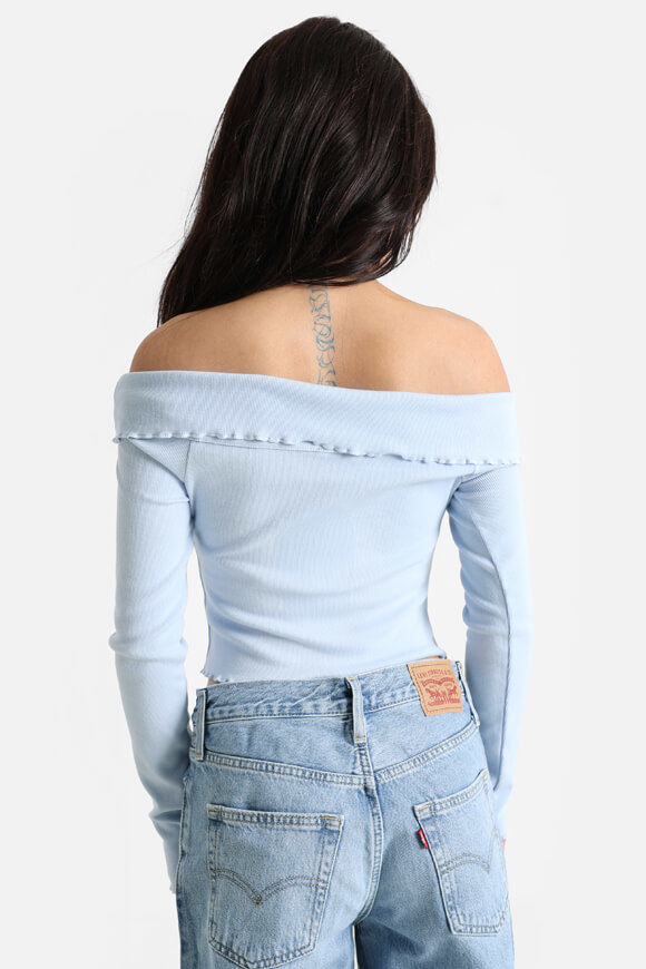 Image sur Off Shoulder Crop Langarmshirt