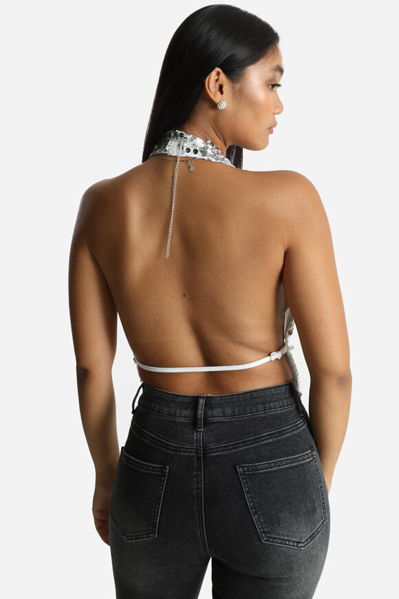 Image sur Pailletten Neckholder Top