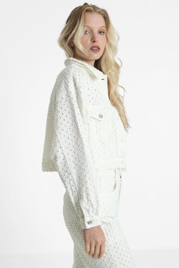 Image sur Jeansjacke mit Lochmuster